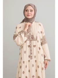 Beige - Modest Dress