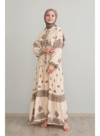 Beige - Modest Dress