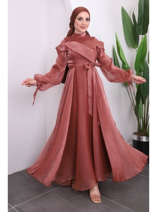 Dusty Rose - Fully Lined - Modest Evening Dress - İmaj Butik