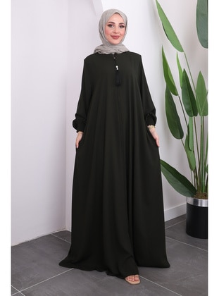 Khaki - Unlined - Abaya - İmaj Butik