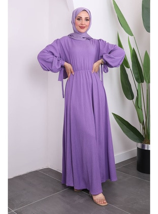 Lilac - Unlined - Modest Dress - İmaj Butik