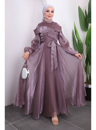 Lilac - Fully Lined - Modest Evening Dress - İmaj Butik