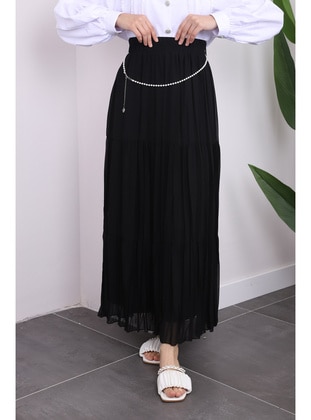 Black - Fully Lined - Skirt - İmaj Butik