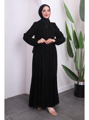 Black - Unlined - Abaya - İmaj Butik