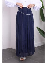 Navy Blue - Fully Lined - Skirt