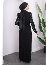 Black - Unlined - Modest Evening Dress