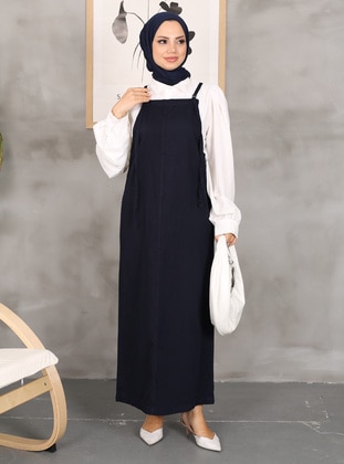 Navy Blue - Skirt Overalls - Vav