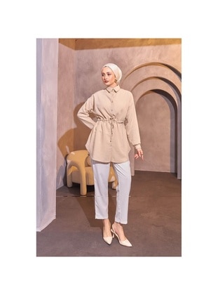 Beige - Tunic - Nergis Neva