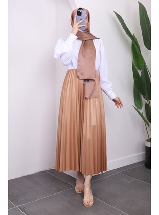 Camel - Unlined - Skirt - İmaj Butik