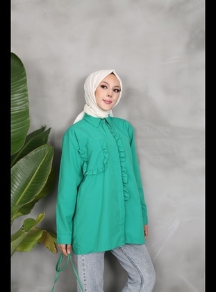 Green - Tunic - Nergis Neva