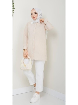 Beige - Tunic - Nergis Neva