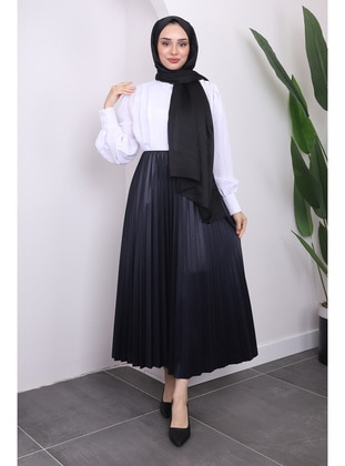 Navy Blue - Unlined - Skirt - İmaj Butik