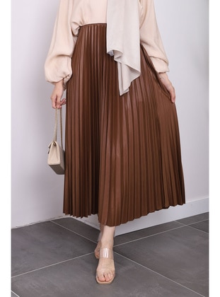 Tan - Unlined - Skirt - İmaj Butik