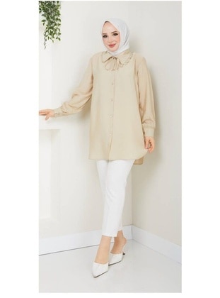 Beige - Tunic - Nergis Neva