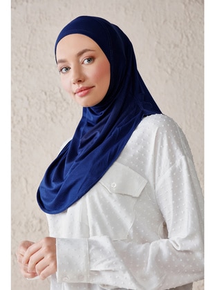 Navy Blue - Instant Scarf - ŞALESS