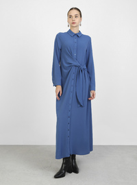 Aerobin Kleid mit Bindedetail Blau Refka