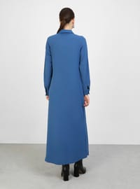 Aerobin Kleid mit Bindedetail Blau Refka