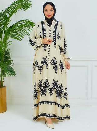 Beige - Modest Dress - ZENANE