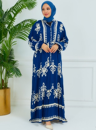 Navy Blue - Modest Dress - ZENANE