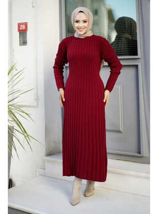 Burgundy - 500gr - Modest Dress - Tesettür Dünyası