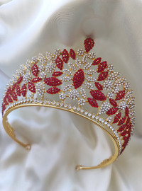 Bridal Crown with Red Stones