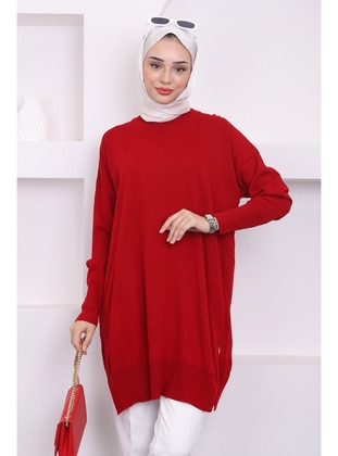 Burgundy - Knit Tunics - İmaj Butik