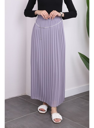 Grey - Fully Lined - Skirt - İmaj Butik