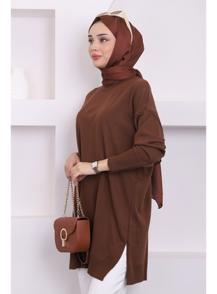 Brown - Knit Tunics - İmaj Butik