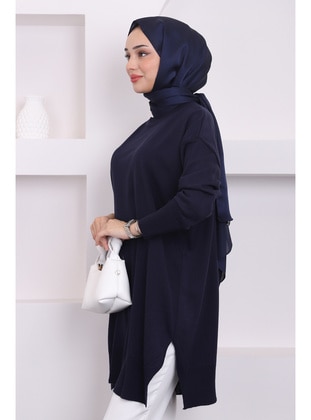 Navy Blue - Knit Tunics - İmaj Butik