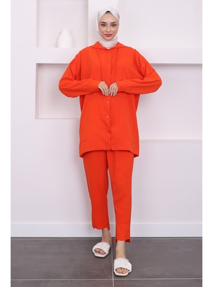 Orange - Unlined - Suit - İmaj Butik