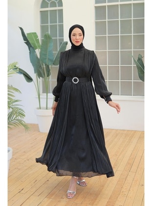 Black - Modest Evening Dress - Hakimoda