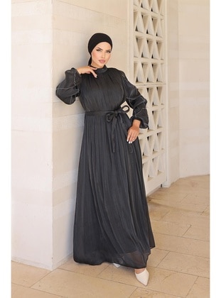 Black - Modest Evening Dress - Hakimoda