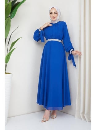 Saxe Blue - Modest Evening Dress - Hakimoda