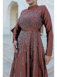 Brown - Modest Evening Dress