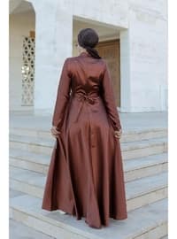 Brown - Modest Evening Dress