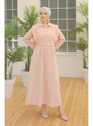 Salmon - Modest Dress - Bestenur