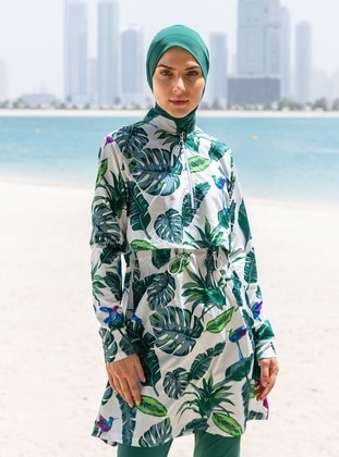 Green - Printed - Burkini - Remsa Mayo