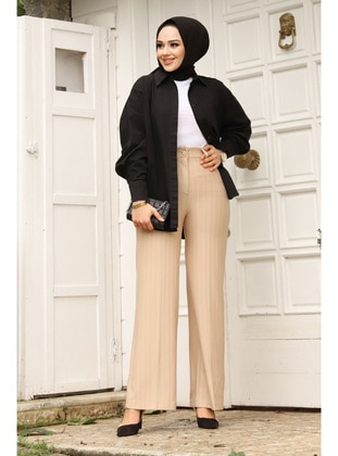 Beige - Pants - Tesettür Dünyası