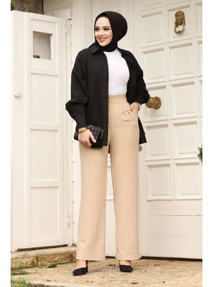 Beige - Pants - Tesettür Dünyası