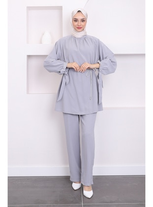 Grey - Unlined - Suit - İmaj Butik