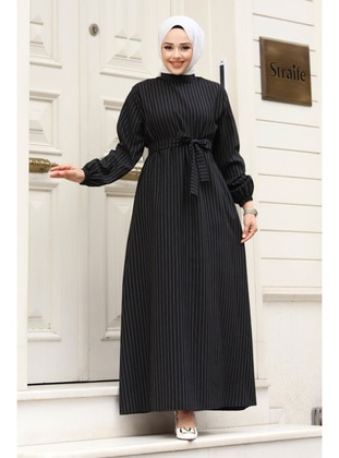 Black - Plus Size Dress - Tesettür Dünyası