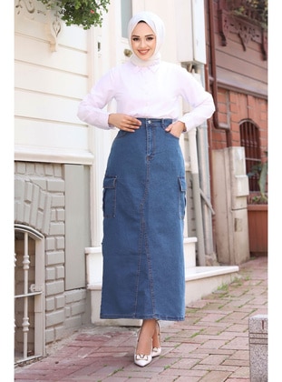 Blue - Skirt - Tesettür Dünyası