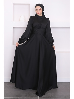 Black - Modest Evening Dress - İmaj Butik