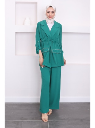 Green - Fully Lined - Suit - İmaj Butik