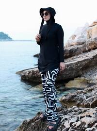 Black - Printed - Burkini