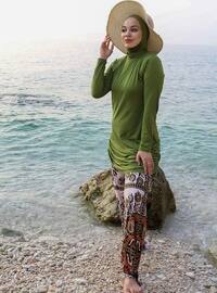 Green - Printed - Burkini