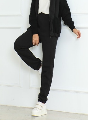 Black - Tracksuit Bottom - Maymara