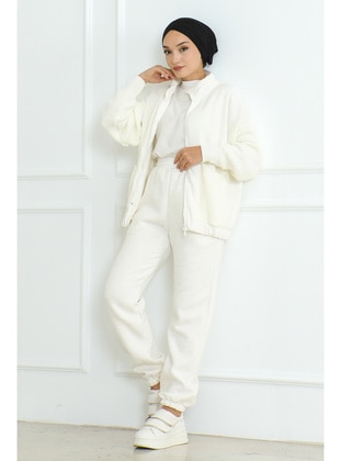 White - Tracksuit Set - Maymara