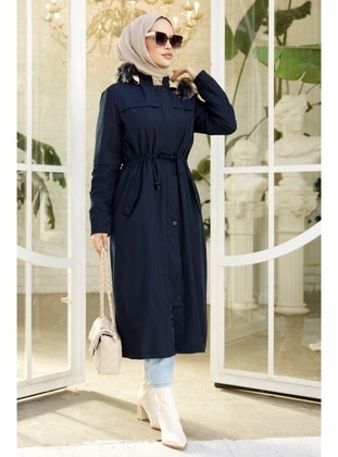 Navy Blue - Coat - Bestenur