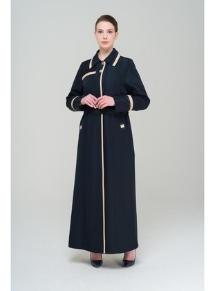 Navy Blue - Trench Coat - Olcay